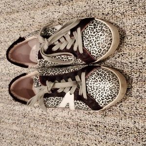 Meline 38 leopard and purple fur sneakers